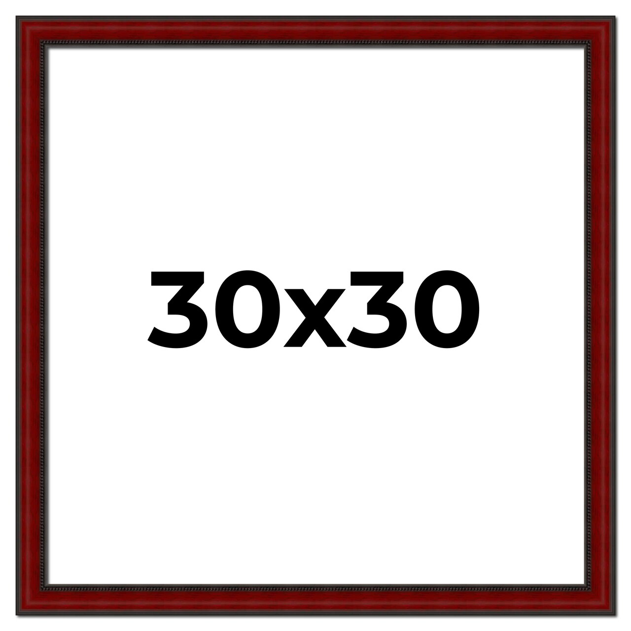 30x30 Weathered Red Picture Frame - UV Acrylic, Foam Board Backing, Hanging Hardware